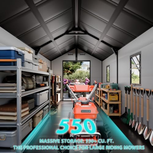 WACASA 8x12 FT Resin Plastic Outdoor Storage Shed with Floor - Image 2