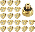 M METERXITY 20-Pack Brass Misting Nozzles, 0.012inch/0.3mm Orifice Heavy Duty 10/24 UNC Screw Thread Misting Nozzle Plug for Outdoor Spray Cooling System/Patio Mist System/Dust Control by MMETERXITY