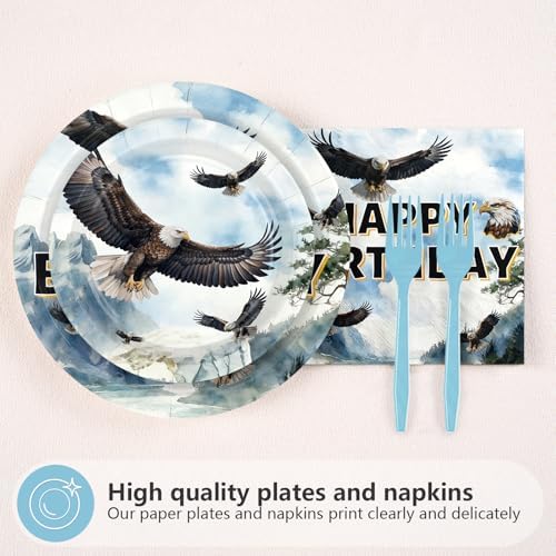 96 Pcs Bald Eagle Birthday Party Decorations for Boys, Serves 24 - Image 2