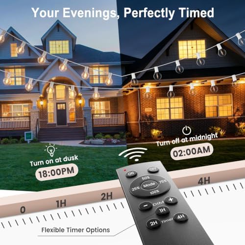 Outdoor-String-Lights with Remote 30FT Waterproof lights for Outside Patio - Image 2