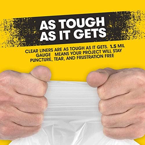 Aluf Plastics 55 Gallon Clear Trash Bags - (Huge 100 Pack) - 38" x 58" - 1.5 MIL (Equivalent) - Heavy Duty Industrial Liners Clear Garbage Bags for Recycling, Contractors, Storage, Outdoor - Image 2