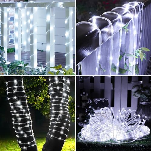 Solar Rope Lights, 2 Pack Total 66ft 200LED Solar String Lights, 8 Modes - Image 7