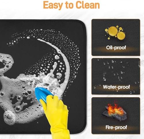 Heat Resistant Mats for Countertop fits Tabletop Grill, 31x24x0.04in, Black - Image 4