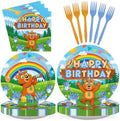 96Pcs Bear Lemmings Birthday Party Decorations for Animals Serves 24 by Greencian