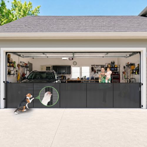 Reinforced 155" Extra Wide Baby Gate Retractable Dog Gate, Indoor/Outdoor by BabyPetSafetyGate