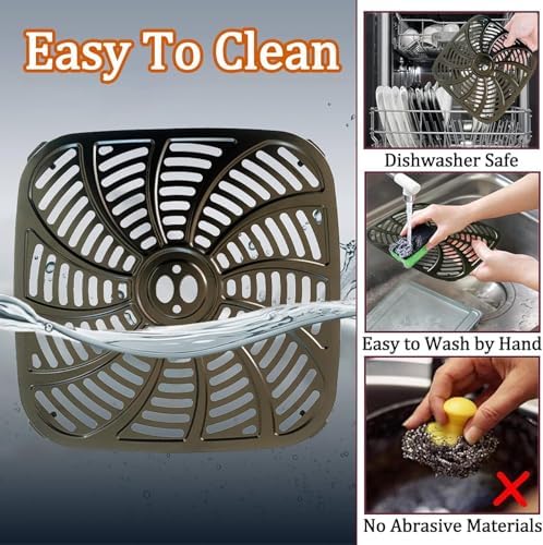 8QT Square Air Fryer Tray for Gourmia GAF824 Air Fryers, Upgraded Double Layer Nonstick Coating Air Fryer Grill Pan Crisper Plate Rack Grate Shelf for 8QT Gourmia Air Fryer, Dishwasher Safe - Image 4