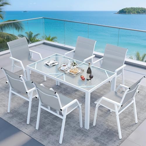 Jocoevol Outdoor Dining Set for 6 Patio Patio Table and Chairs Set 7 Piece by JOCOEVOL