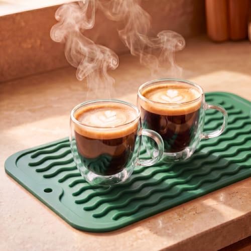 MicoYang Silicone Dish Drying Mat for Multiple Usage,Easy clean,Eco-friendly,Heat-resistant Silicone Mat for Kitchen Counter or Sink,Refrigerator or Drawer Liner Green S 12 inches x 6 inches - Image 6