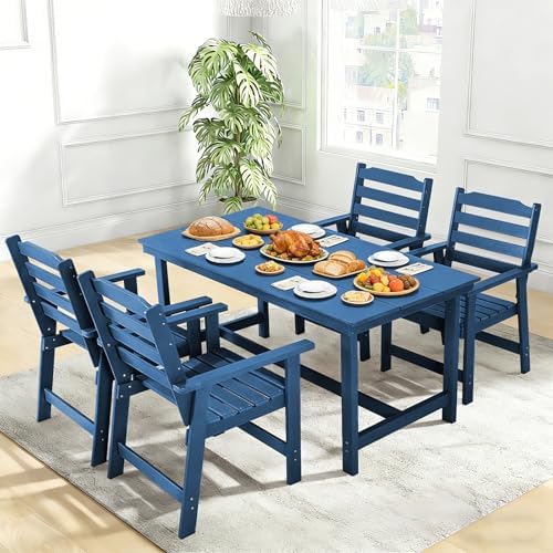 FUNBERRY Outdoor Dining Set, HDPE 5 Piece Dining Table Set with Chairs - Image 2