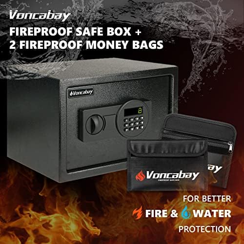Voncabay Money Safe Box for Home with Digital Keypad, 0.8 Cu. Ft., Black - Image 2