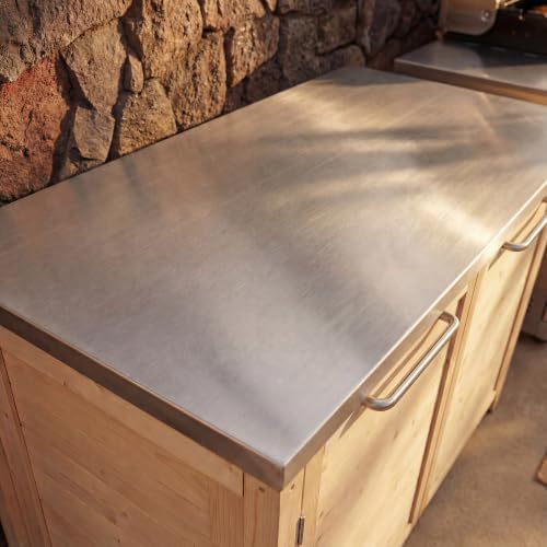 MOUMON Patio Kitchen Storage Cabinet with Stainless Steel Countertop - Image 5