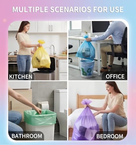 Medium 6 Gallon Trash Bags Unscented, 0.94 Mil, Colored, 300 Count - Image 5