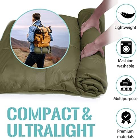 Outdoor Puffy Camping Blanket, Large Outdoor Blanket Waterproof, 55*79'' - Image 7