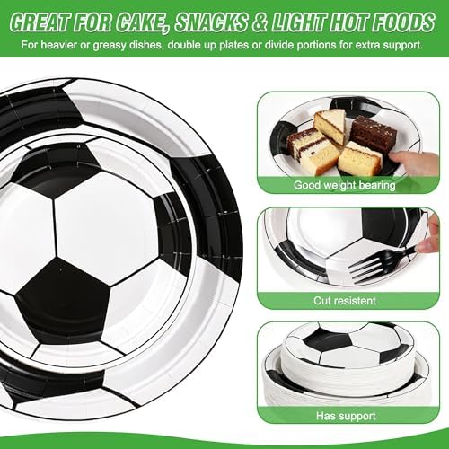 400 Pcs Disposable Soccer Party Tableware Set for 50 Guests - Image 3