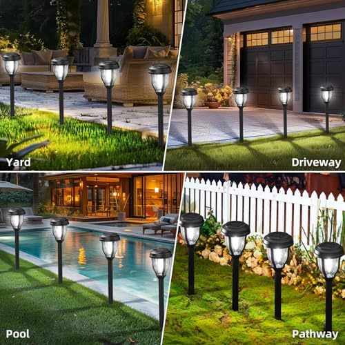 DERAYSION 12 Pack Solar Lights Outdoor, Waterproof LED Solar Pathway Lights - Image 6