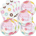 40pcs Donut Party Supplies,include 20 Dessert plate and 20 Napkin,Sweet one Party Plate Napkin Set,Used for Candyland Party Decoration by Egami