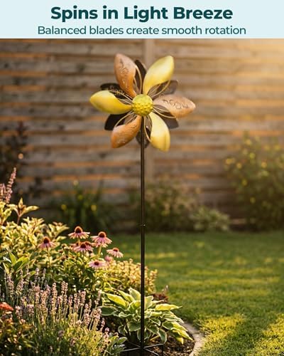 Double-Sided Metal Wind Spinner for Yard, 37" Kinetic Garden Decor - Image 2