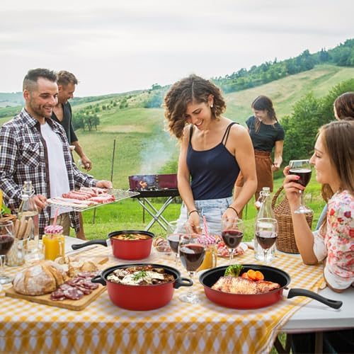 Non-Stick Cookware Set 4Pcs Pots and Pans Set for Outdoor Picnic Travel - Image 6