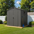 Greesum 6x6FT Plastic Outdoor Storage Shed with Floor, Dark Gray by BuynowfromGreesum