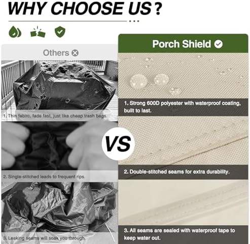 Porch Shield Waterproof Outdoor BBQ Grill Cover 56 inch, Light Tan - Image 3