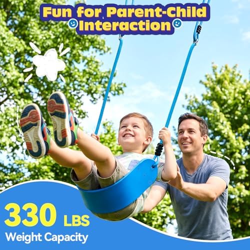 HeyZoo 2 Pack Heavy Duty Kids Swing Seat 330LBS, 79" Adjustable Rope, Blue - Image 3