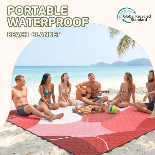 Genovega Waterproof Sandproof Beach Blanket Picnic Outdoor Camping Mat Rug Towel Oversized Extra Large Foldable Sand Free Resistant XL Giant Hawaii Honeymoon Essentials Summer Must Have Vacation Gift - Image 3