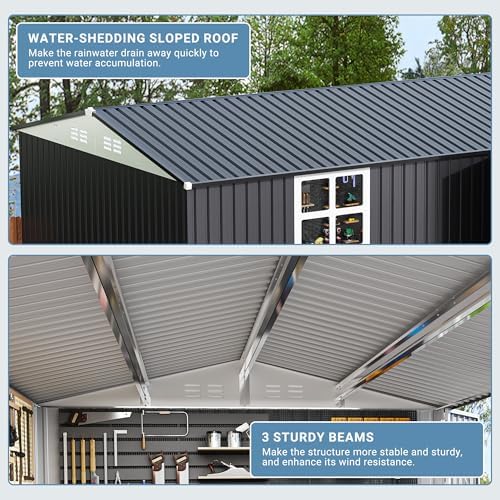 AirWire 14x10 FT Outdoor Metal Storage Shed with Window - Image 4