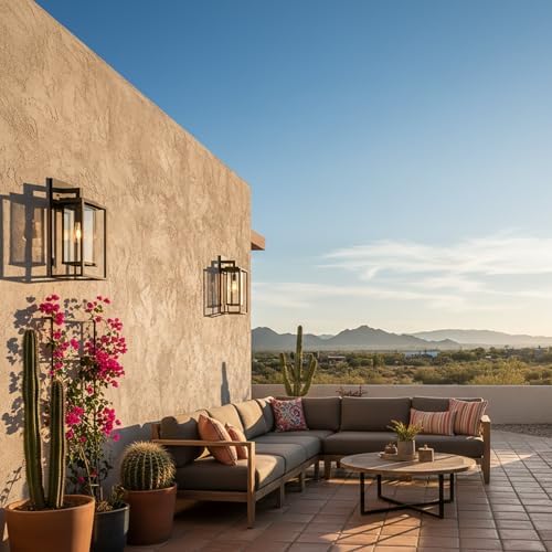 21" Double Cage Outdoor Wall Light, 2Pack Exterior Lantern Sconce - Image 5