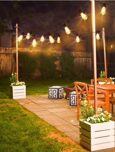 Larkvue 75FT(3x25FT) Outdoor String Lights, Patio Lights with 30+3 LED Dimmable Waterproof Connectable ST38 Bulbs for Outside Porch Balcony, Black - Image 4