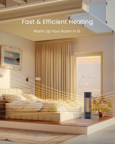 Electric Patio Heater Outdoor Indoor Use, 360°All-round Heating, 1500W Infrared Tower Heater, Tip-Over & Overheat Protection, Portable Space Heater for Large Room, Backyard, Home - Image 4