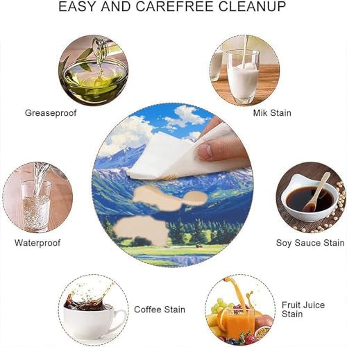 Tablecloth for Card Table, Mountain Majesty Pattern Printed on Stain Resistant Farmhouse Kitchen Table Cover, Ideal for Special Occasions Holidays, Fit for 36" x 36" Square Tables - Image 4