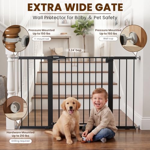 Mumeasy 29.7-51" Extra Wide Baby & Dog Safety Gate for Stairs & Doorways - Image 4