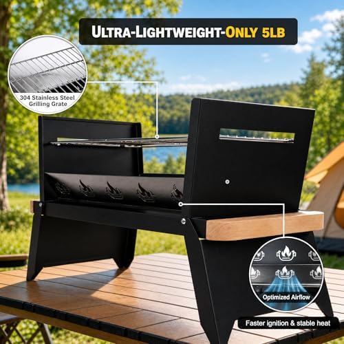 Nomad Portable Charcoal Grill, Ultra-Slim Folding Camping BBQ - Image 6