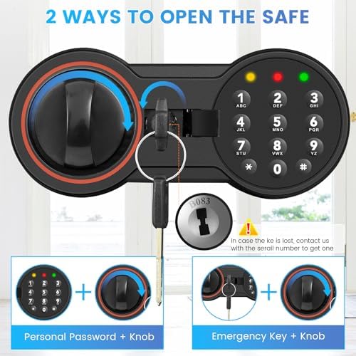 0.3 Cub Small Safe for Home, 6.69"H Safe Box with Fireproof Waterproof Bag - Image 5