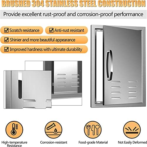 Outdoor Kitchen Doors 20''W X 27''H Right Open, Stainless Steel BBQ Access Doors with Vents, Flush Mount Single Door for Outdoor BBQ Island and Grill Station - Image 7