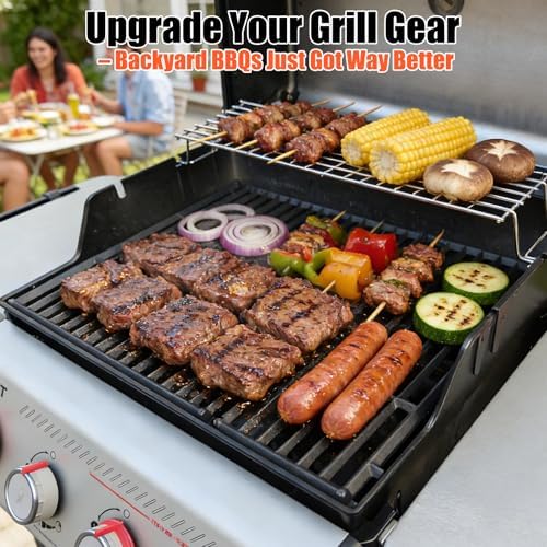 17.5" Grill Grates for Weber Spirit 300/400 & GS4 Spirit II 300 Series, Spirit E/S-310 E/S-320 E/S-330 E425 E435, Genesis Silver/Gold B & C, Spirit 700,Cast Iron Grill Parts for Weber Spirit 7638 7639 - Image 6