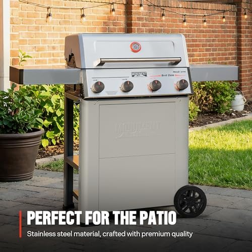 Monument Grills 4 Burner Propane Gas Grill with Advanced Broil Zone, Stainless Steel Barbecue M2 Grill with Smoker Box, Foldable Side Shelves, Fast Heating, Fast Assembly, Mesa II 410FBZ - Image 5