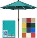 EliteShade USA 10-Year-Non-Fading 10ft Market Patio Umbrella, Commercial Grade Table Sun Umbrella with 80 Solar LED Lights, Crank Open, Windproof & UPF 50+ UV Protection for Garden, Deck, Pool, Backyard, No Tilt, Teal by EliteShade
