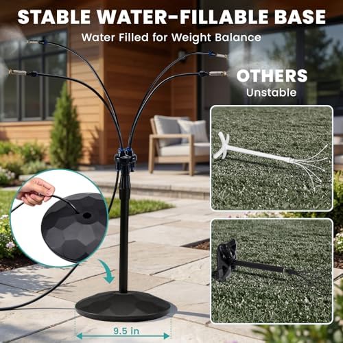 HOMENOTE Standing Misting Cooling System, Fillable Base, Black - Image 2