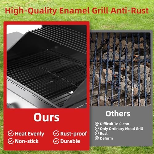 Veralune 3 Burner Gas Grill, Outdoor Propane Grill with Wheels, 445 SQ. IN - Image 5