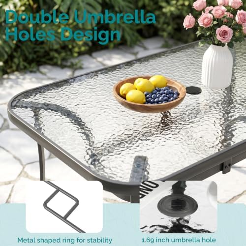 MAMIZO 7 Pieces Patio Dining Set for 6, Glass Table and Textilene Chairs - Image 4