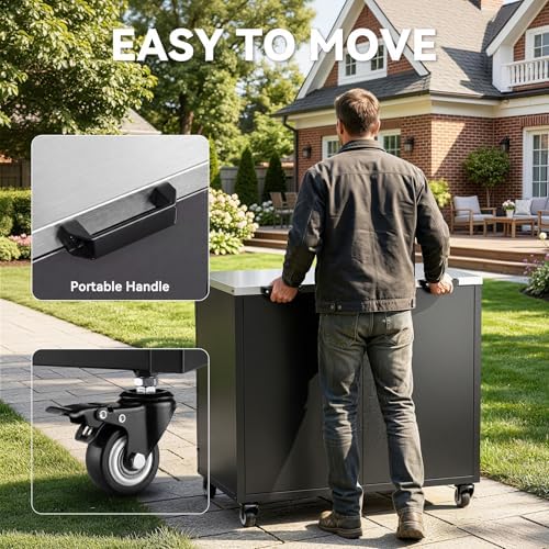 Outdoor Grill Cart with Storage & Stainless Steel Top for Outdoor - Image 5