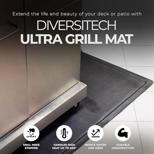 DiversiTech 30 Inch Ultra Grill Mat with Secure Use on Composite Deck Design and Lightweight Construction for Patio, Lawn, and Garden, Gray - Image 2