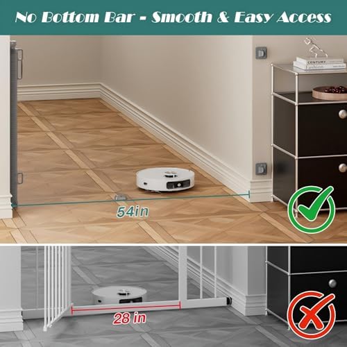 Retractable Baby Gate for Stairs, Dog Gate Indoor 55" Wide × 34" Tall Gray. - Image 6