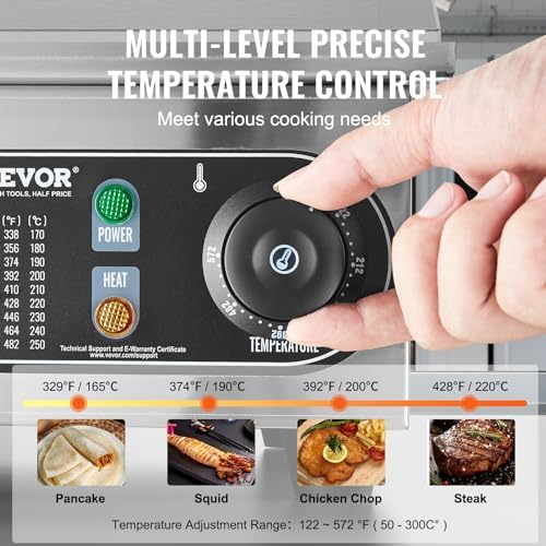 VEVOR Commercial Electric Griddle, 23", Countertop Flat Top Griddle - Image 4