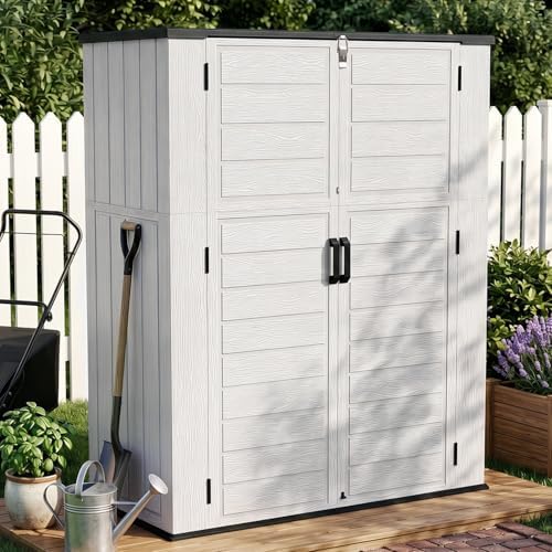 Outdoor Storage Shed Resin Waterproof Storage Cabinet for Patio Garden by LegacyAmerhomeDirect