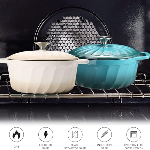 Enameled Cast Iron Dutch Oven Pot with Lid, 3 QT Small Dutch Oven - Image 5