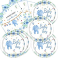 40pcs Blue Baby Boy Shower Decorations Boys Gender Reveal Plates and Napkins for Baby Shower BBQ Decorations Boy Baby Shower,Suitable for 20 Guests by UkralMagic