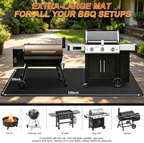 100×39 inch Extra-Large Under Grill Mats for Outdoor Grill - Image 2