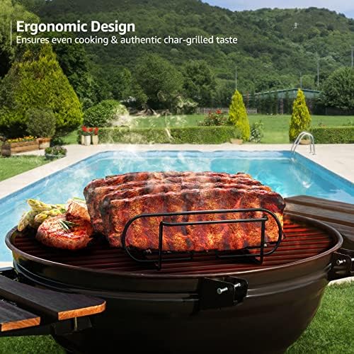 Sorbus Rib Rack for Smoking, Grill Roasting Stand (11", Black) - Image 4